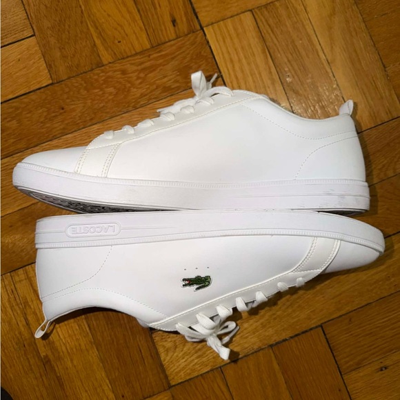 Lacoste White Low-Top Sneakers with Green Croc Accent - Picture 6 of 6